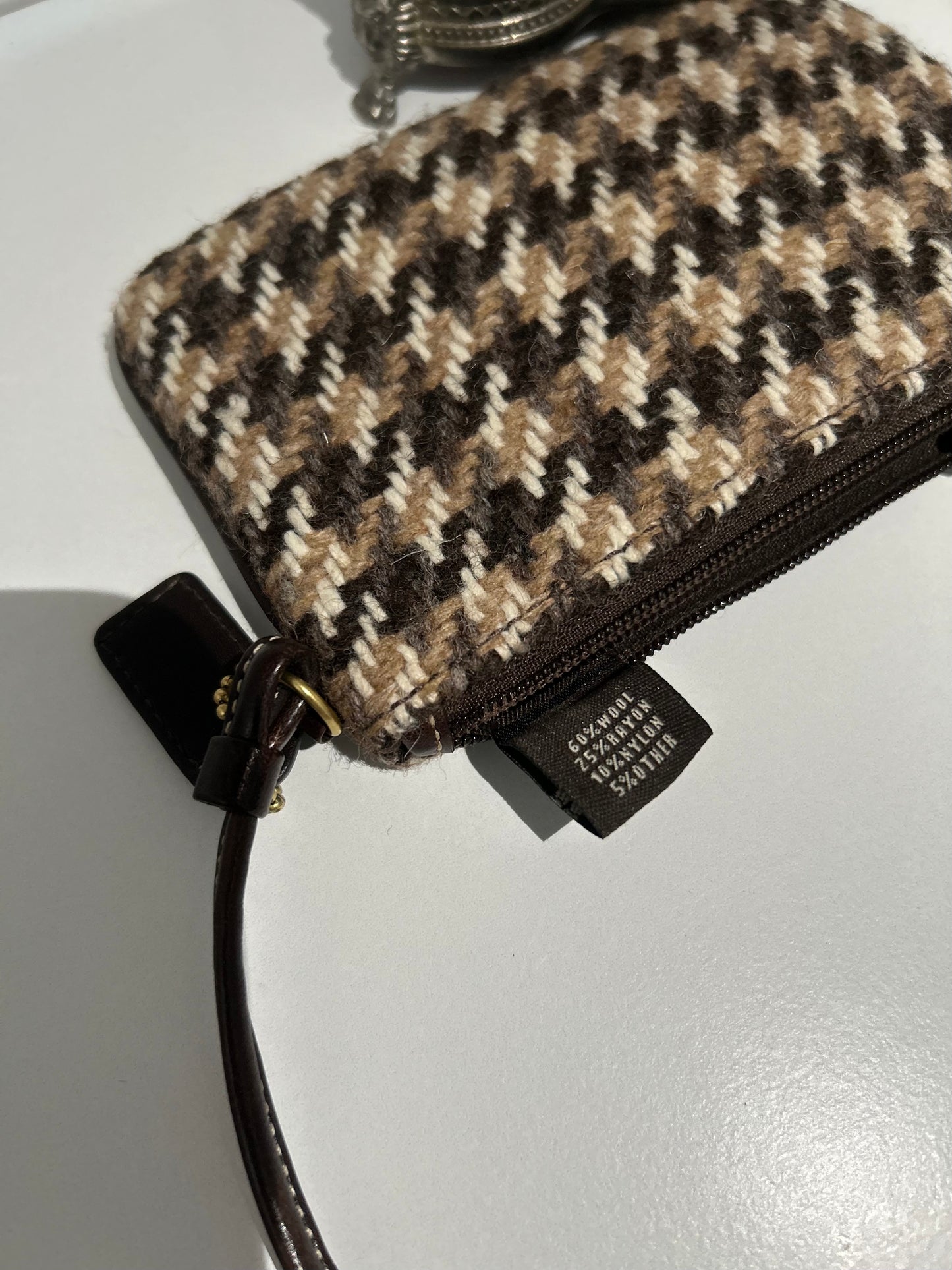 Houndstooth Print Wristlet