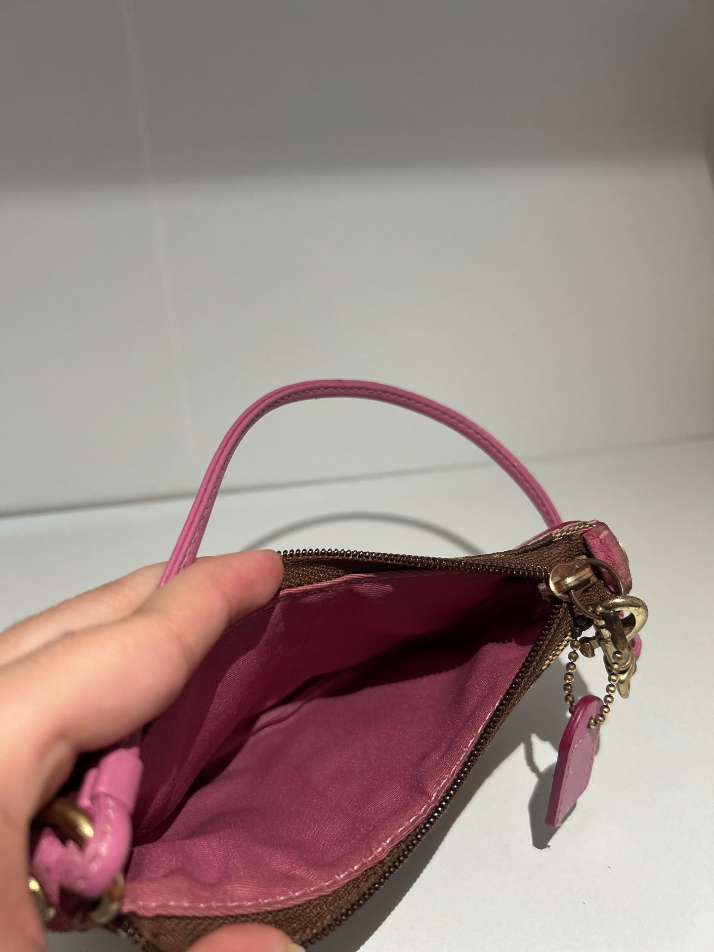 Coach Crescent Suede Wristlet