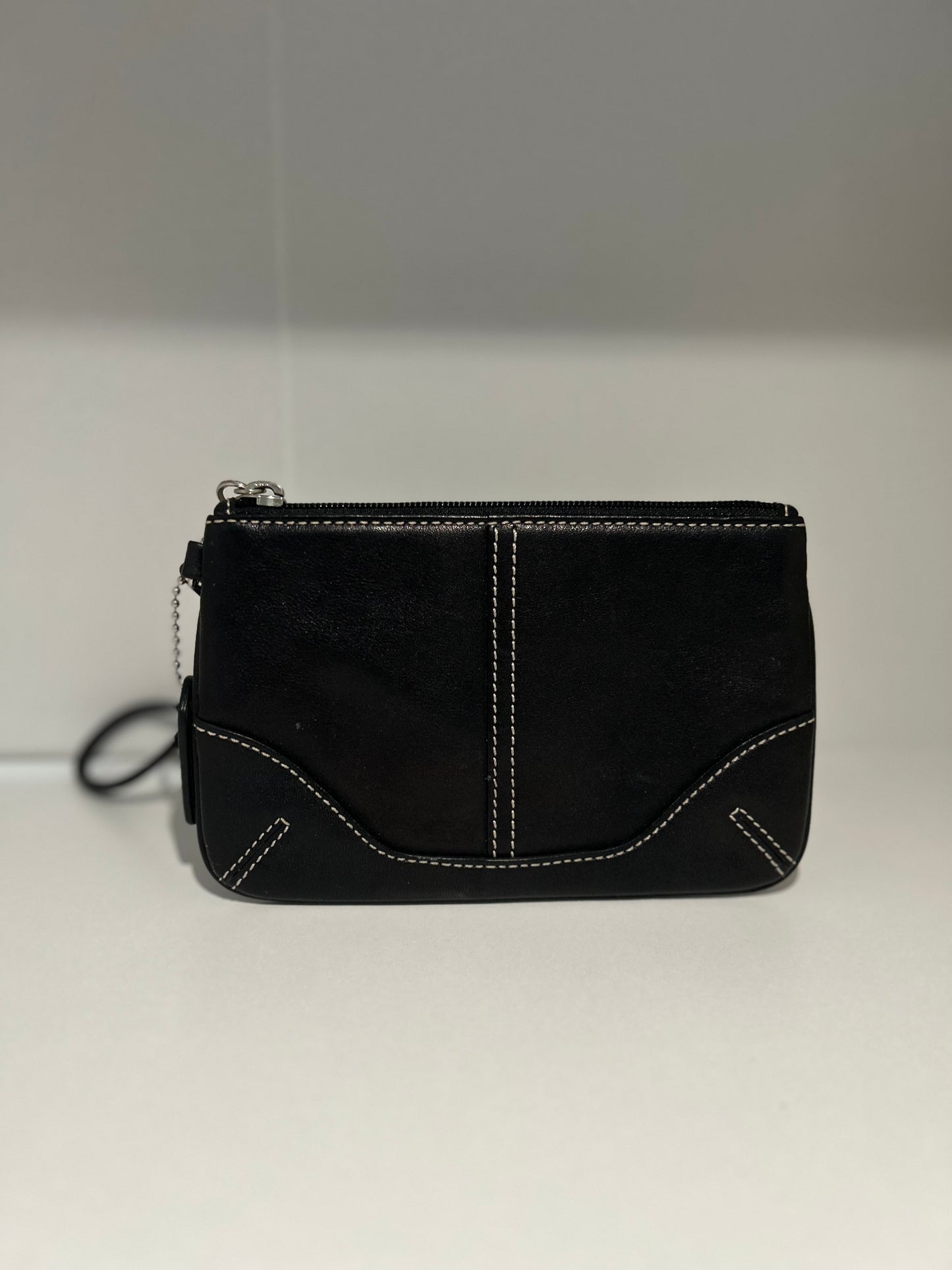 Black Leather Wristlet