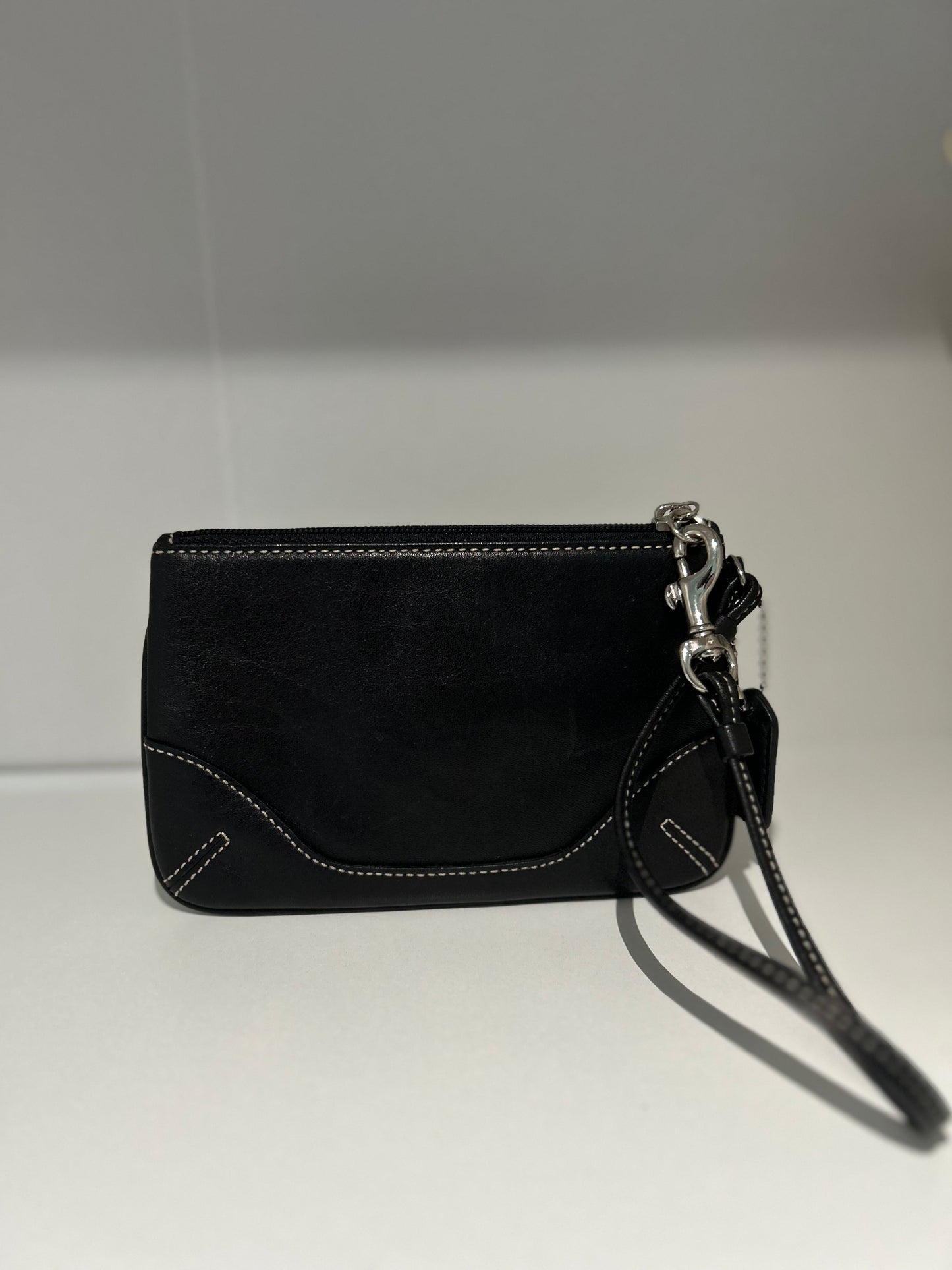 Black Leather Wristlet
