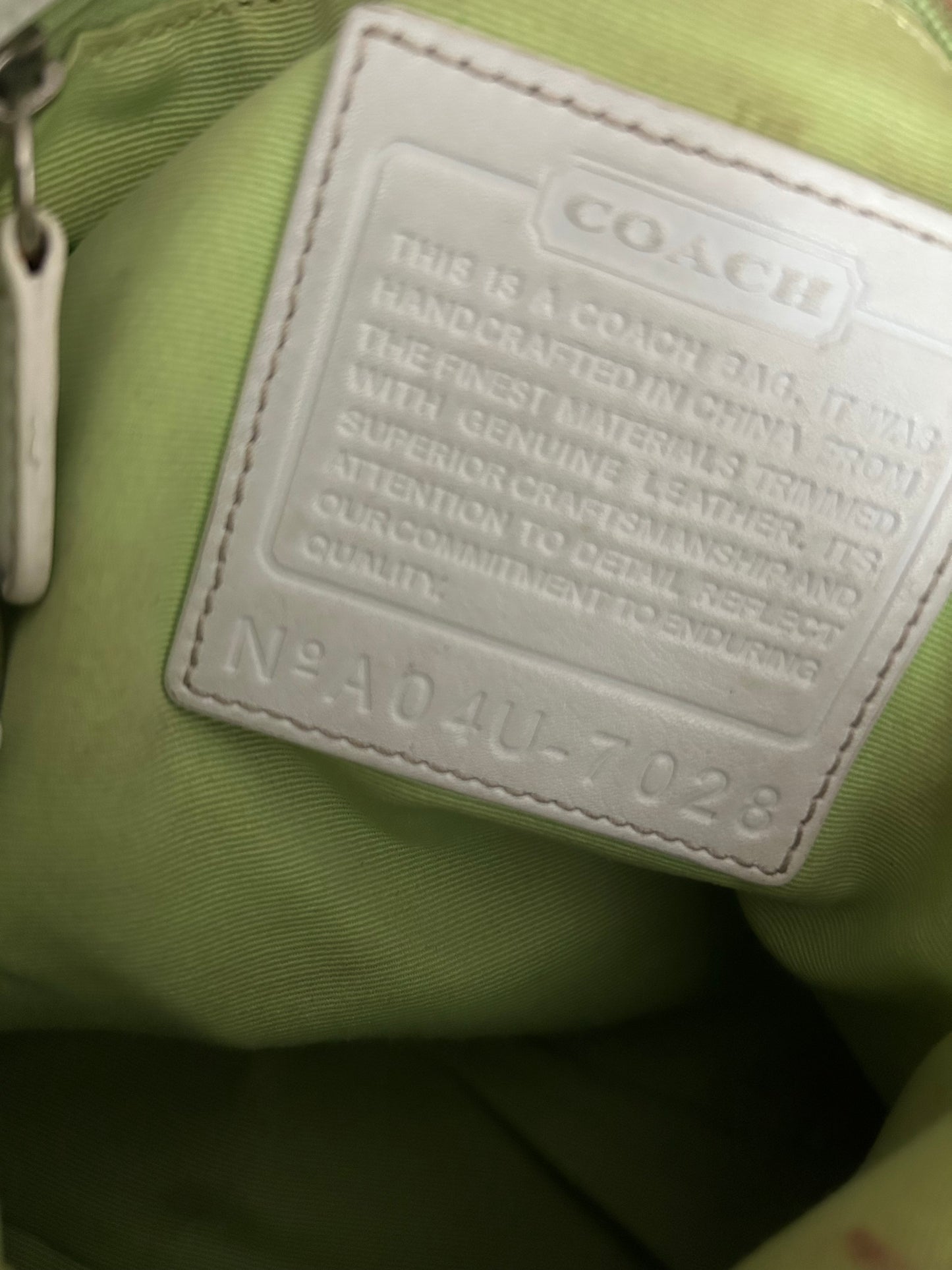 2004 Coach Green Optic Hamptons Bag