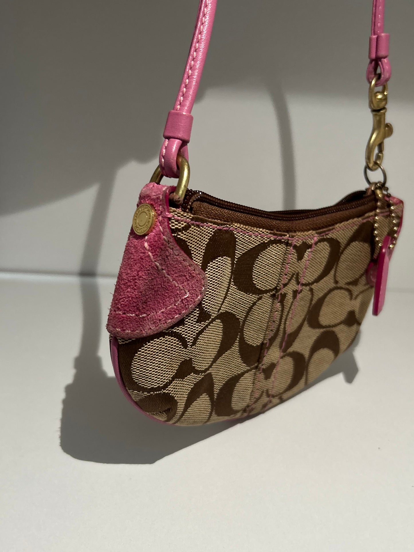 Coach Crescent Suede Wristlet
