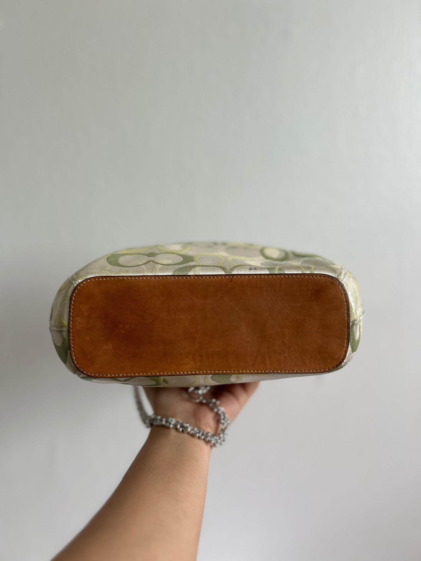2004 Coach Green Optic Hamptons Bag