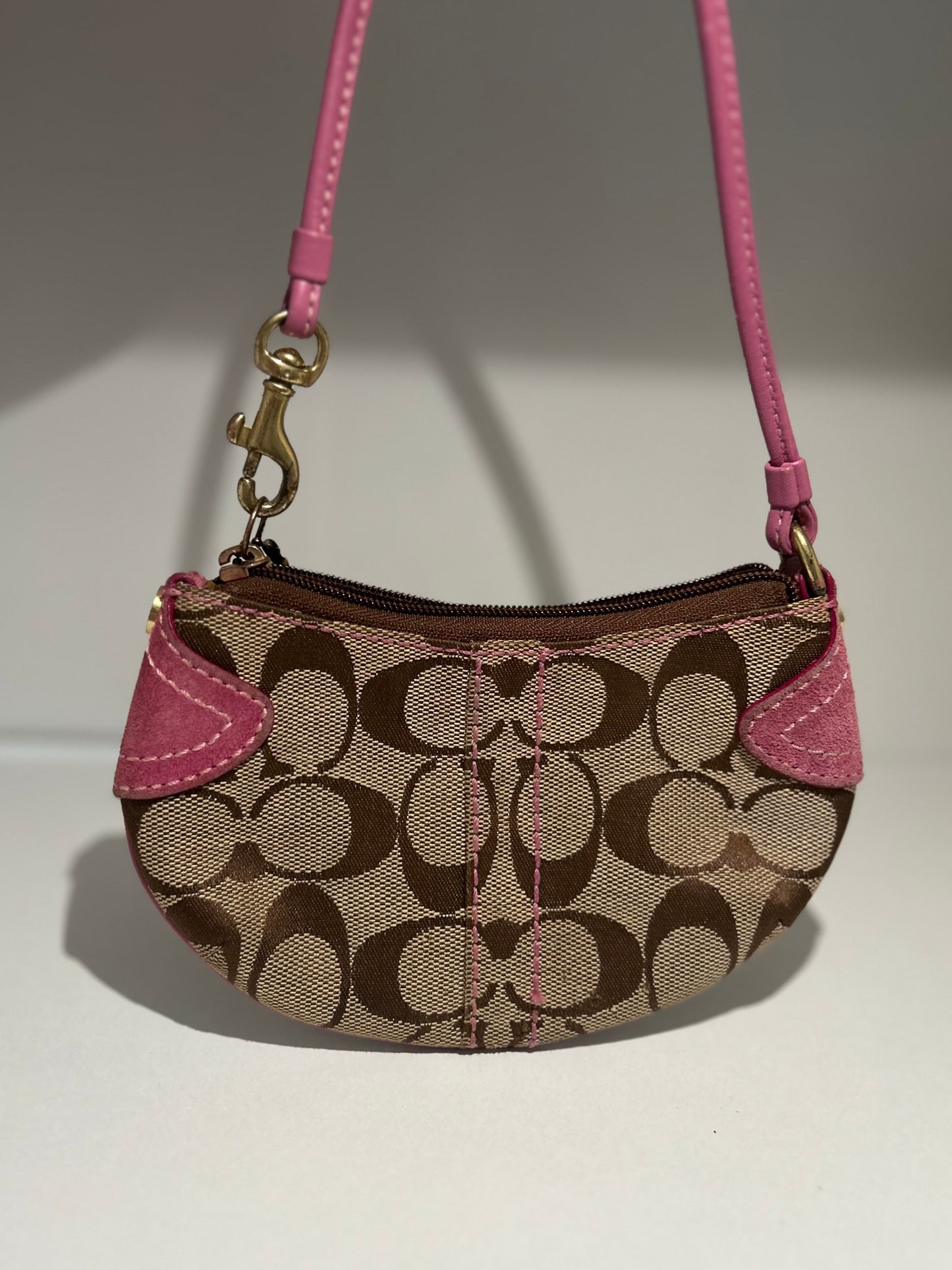 Coach Crescent Suede Wristlet