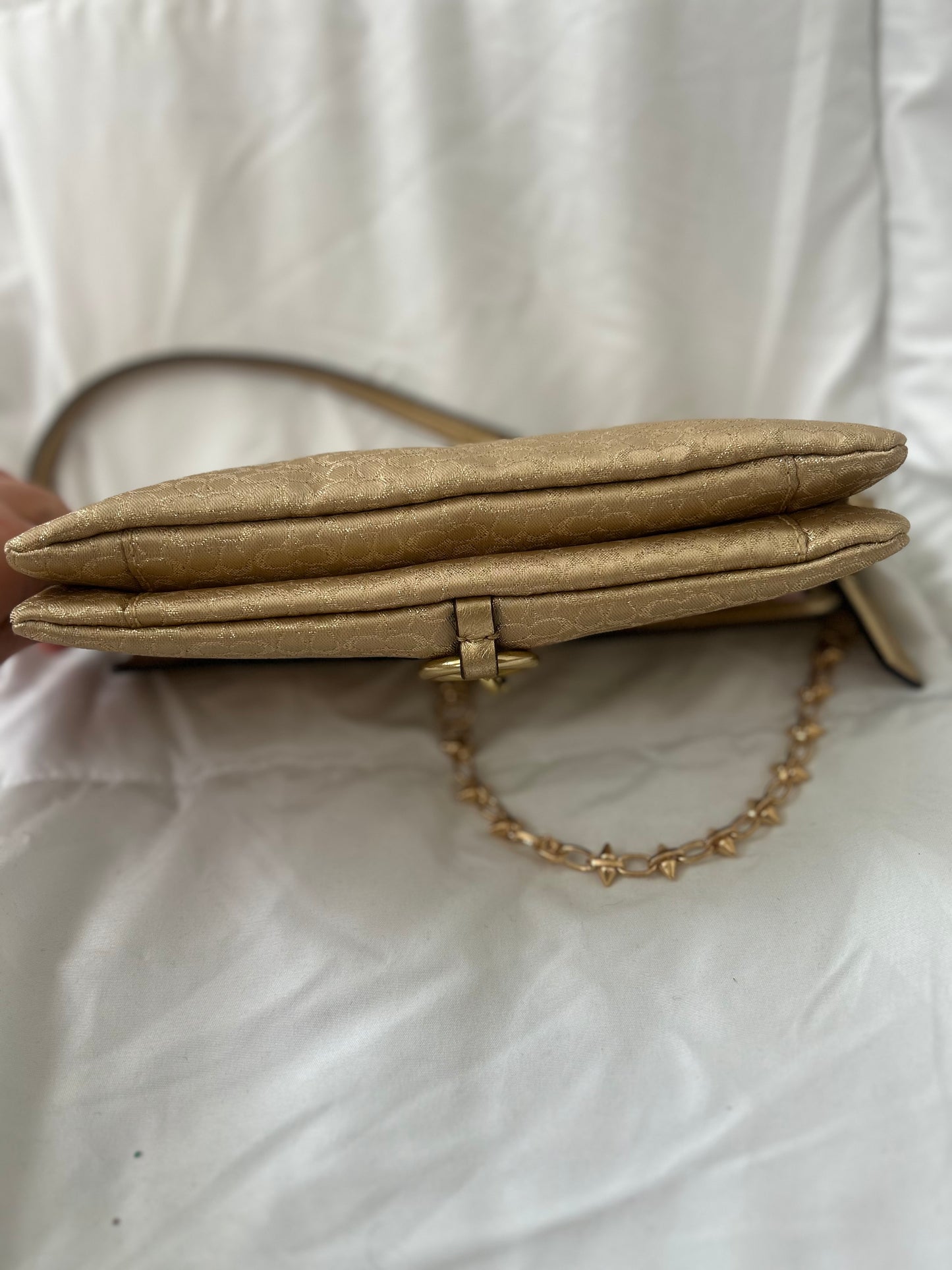 Coach Gold Signature Metallic Shoulder Purse