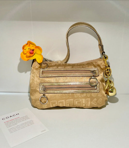 Coach Gold Poppy Shoulder Purse