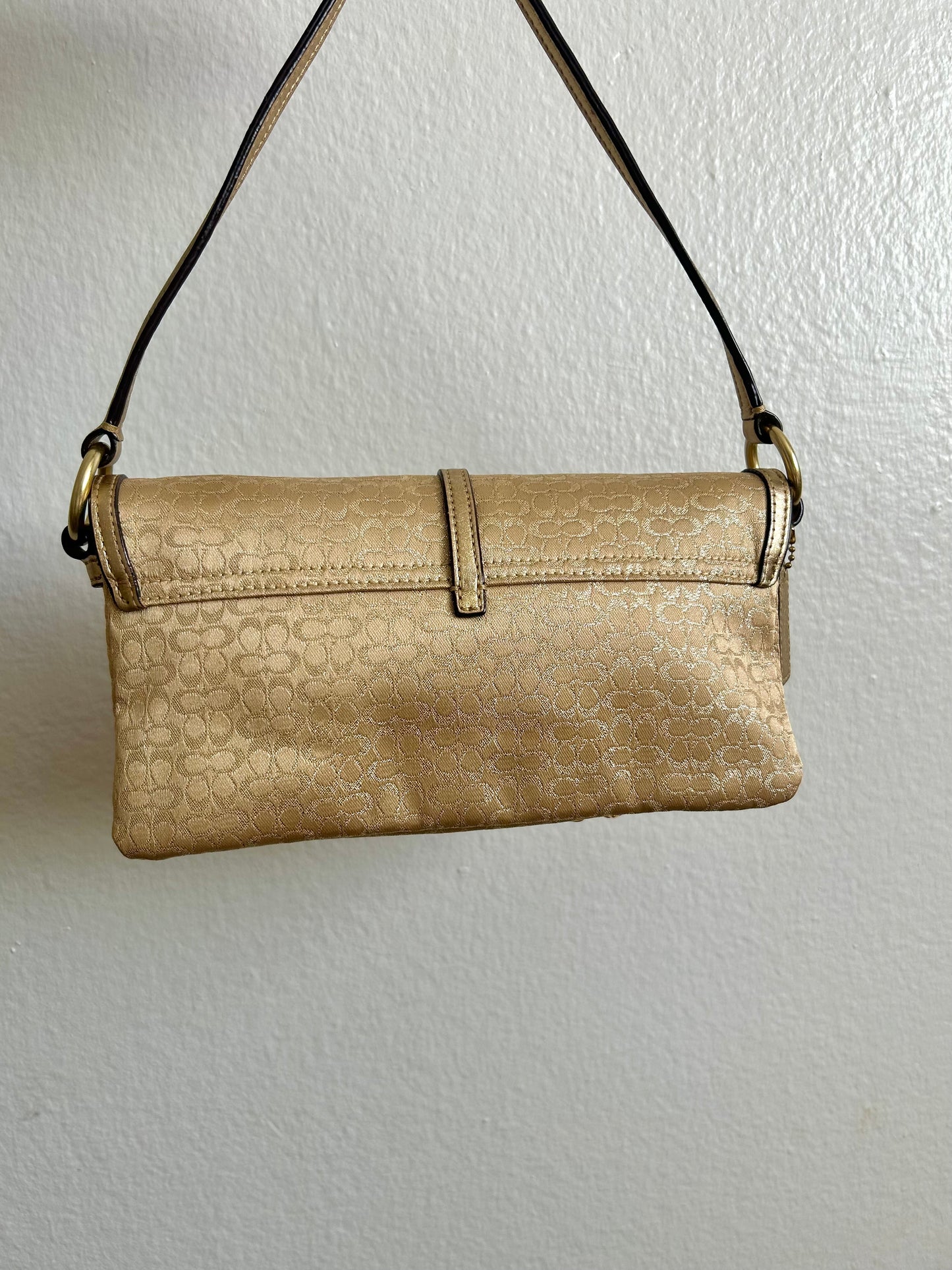 Coach Gold Signature Metallic Shoulder Purse