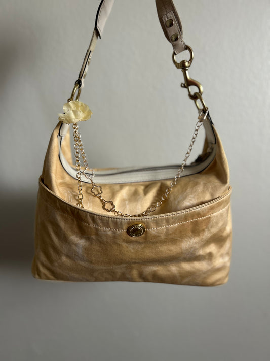 Coach Hampton Yellow Scribble Shoulder Bag