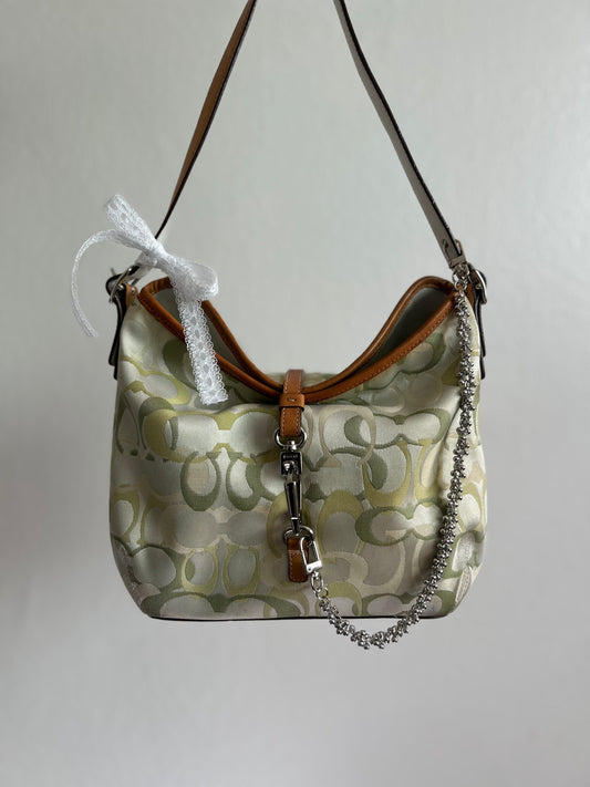 2004 Coach Green Optic Hamptons Bag