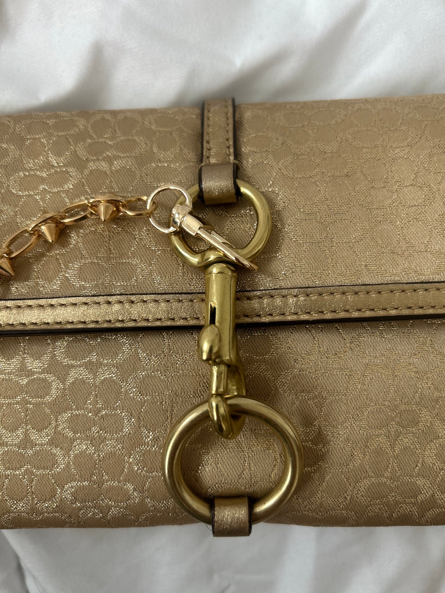 Coach Gold Signature Metallic Shoulder Purse